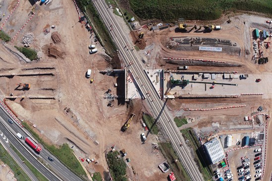 HS2 ‘marathon’ bridge construction completed at Streethay near Lichfield