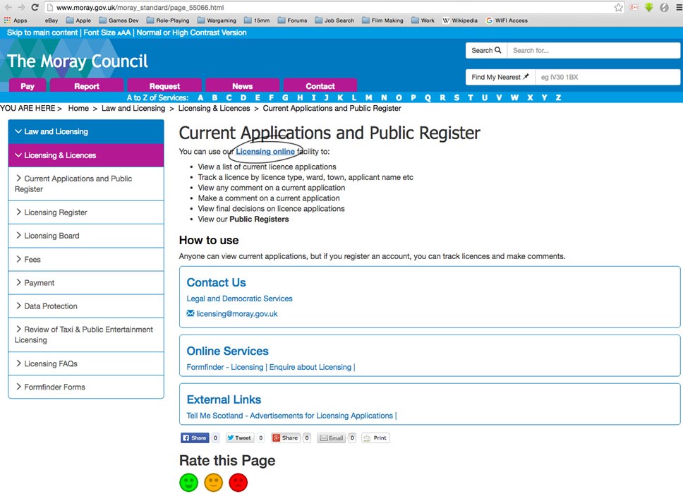 Moray licensing applications can now be tracked online by anyone.