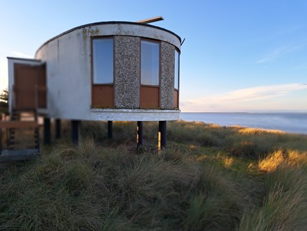 The former Fleetwood Radar Station overlooking the beach
