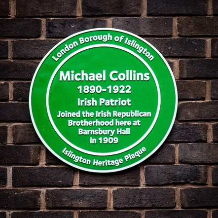 Michael Collins plaque on Barnsbury Street