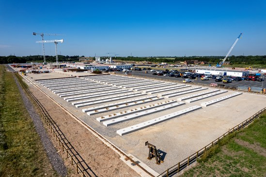 Kingsbury Precast Viaduct segment yard in Warwickshire