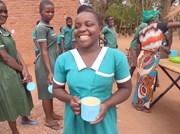 Yasimini from Malawi receives Mary's Meals: Yasimini from Malawi receives Mary's Meals