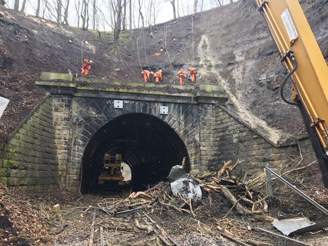 Network Rail engineers work non-stop to reopen Yorkshire rail line closed by landslip 2