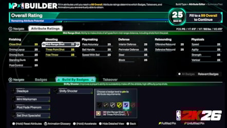 NBA 2K26 MyPLAYER Builder Badges
