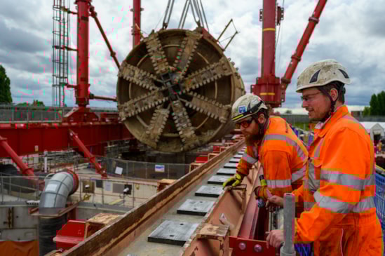 TBM Emily lifted at Green Park Way tunnel shaft 26th July 2025-11