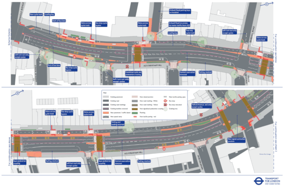 Next phase of A23 Streatham Hill improvement work set to begin at the end of the month: TfL graphic - A23 Streatham Hill works