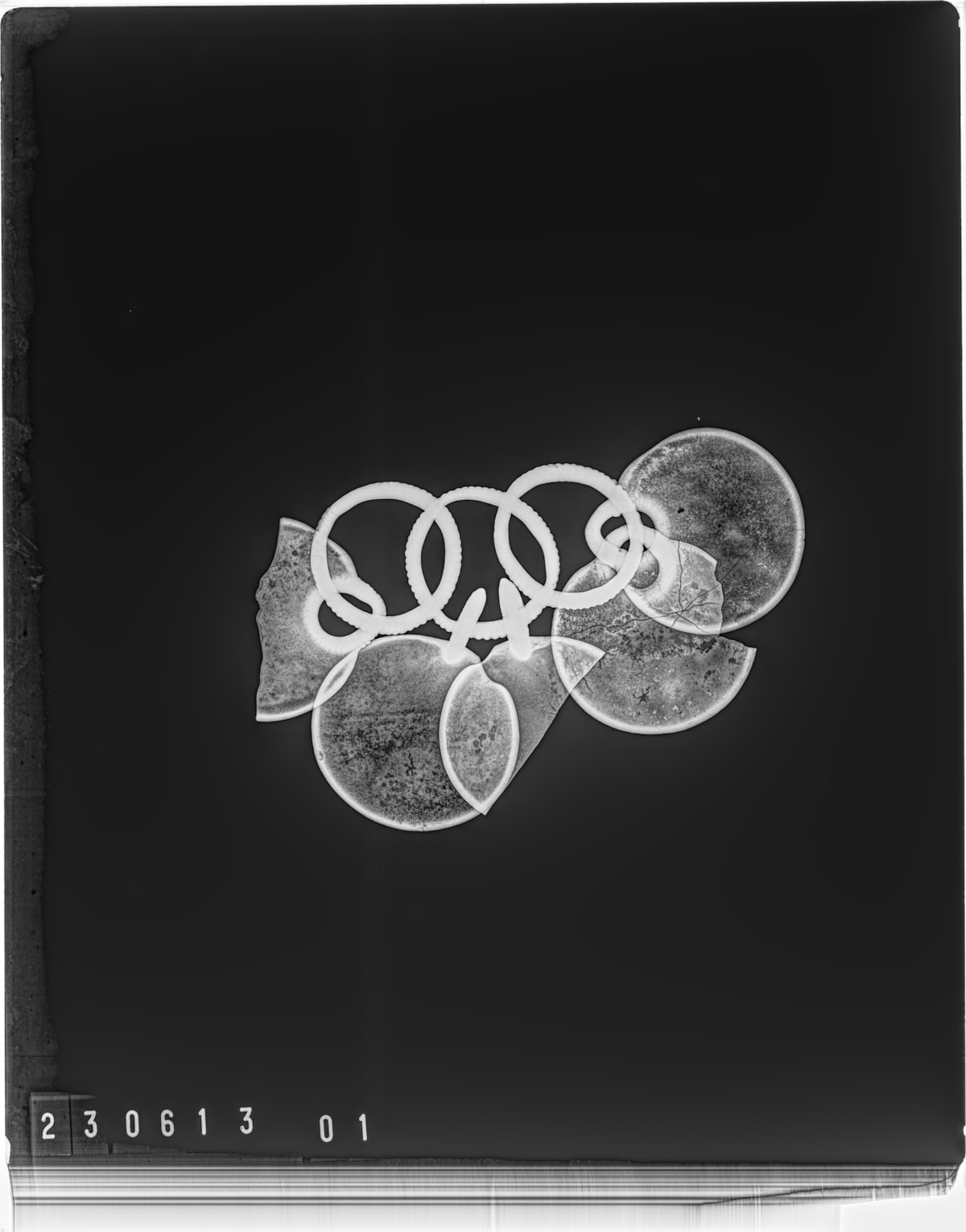 12. X-ray of one of the rattle pendants from the Peebles Hoard. Image © National Museums Scotland