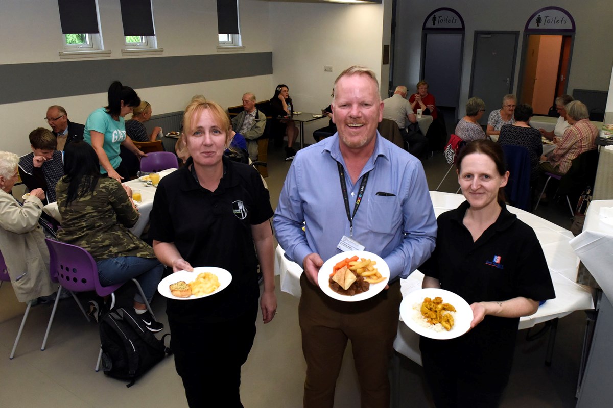 Chris Walker and the Catering Services team at Take A Bow lunch club