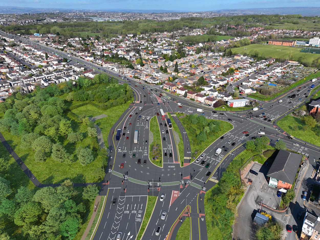 Dawsons Corner aerial visualisation after change