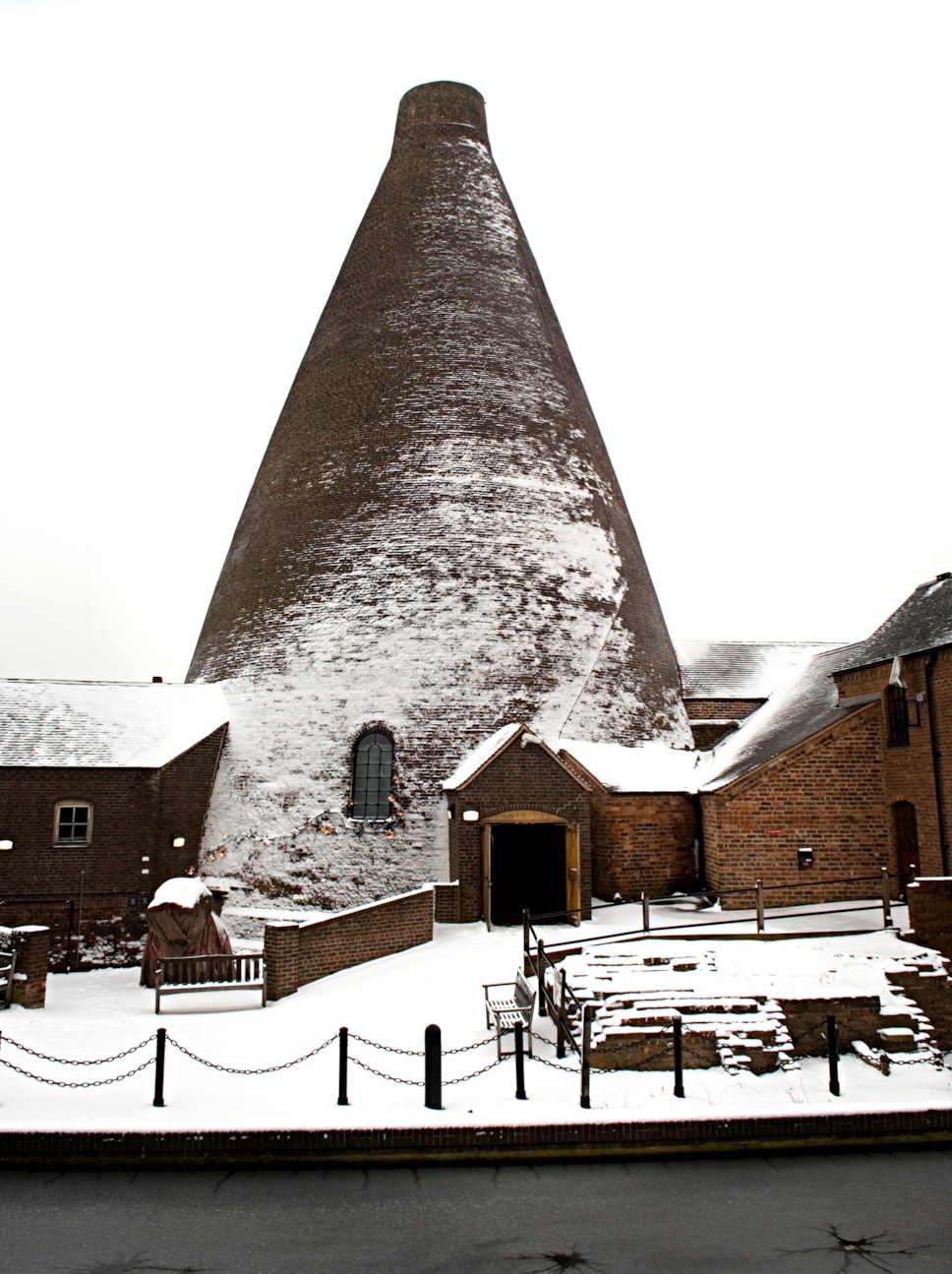 red house cone in the snow