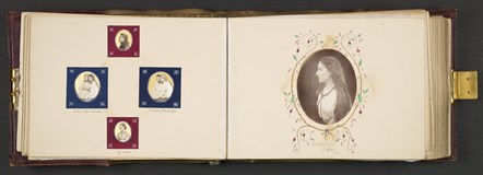 Julia Margaret CAMERON; Various
Fairlie Album, 1860s
Albumen prints, 30.5 x 40.6 x 7.6 cm
Collection: National Library of Scotland, MacKinnon Collection, acquired jointly with the National Galleries of Scotland with assistance from the Heritage Lottery Fund, Scottish Government and Art Fund
