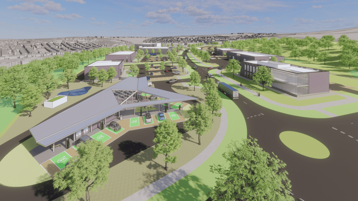 An artist's impression of the Goat Mill Road employment site (Credit - WSP)