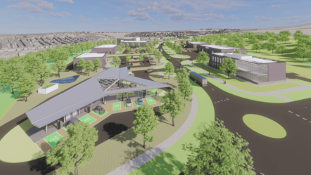 An artist's impression of the Goat Mill Road employment site (Credit - WSP)