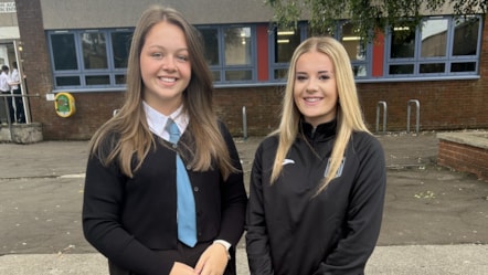 Sophie who achieved 7 A's at Nat5 and Nieve who achieved 5A's at Higher