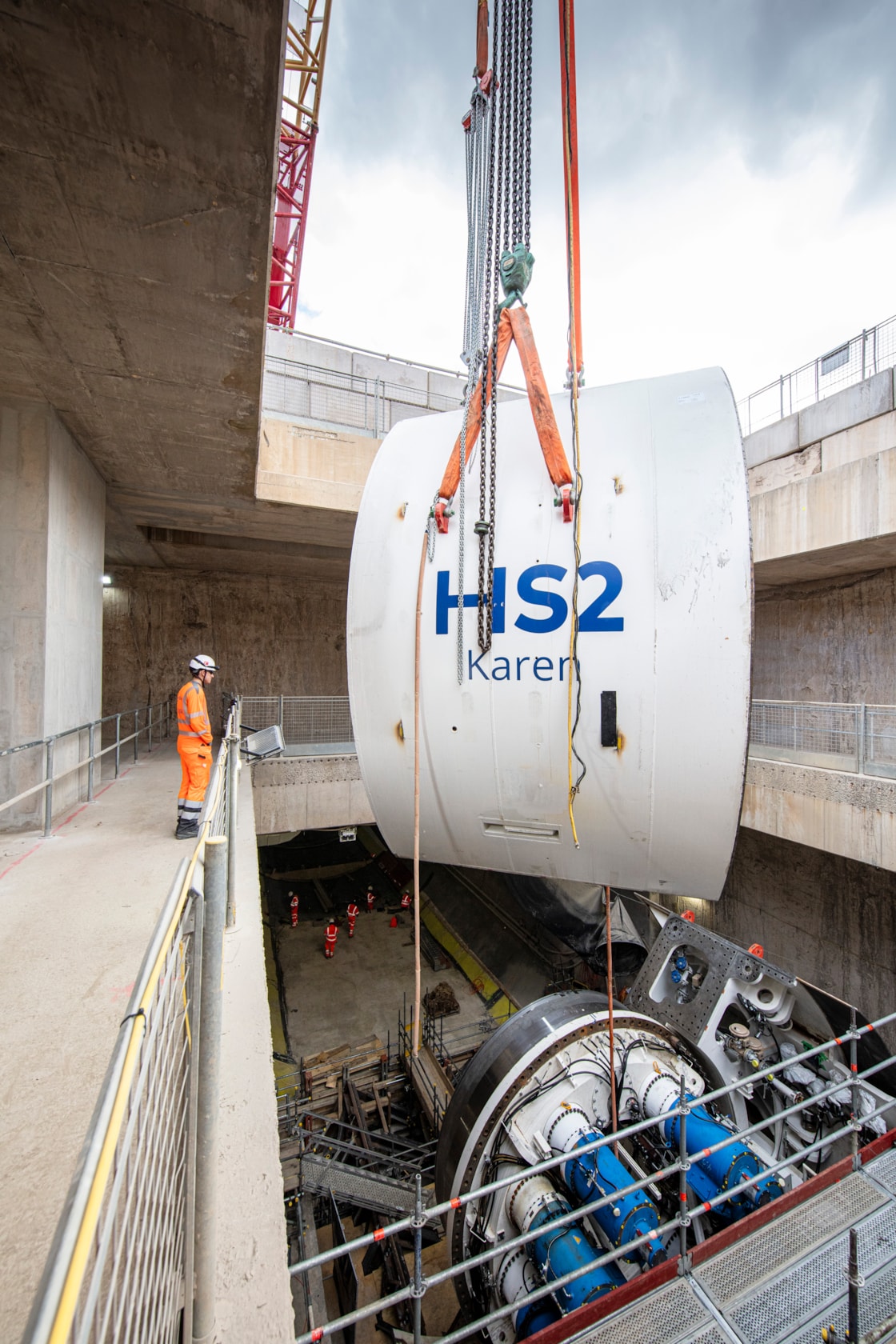 TBM Karen shield lift into box portrait