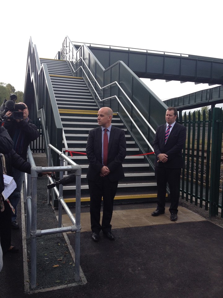 Justin Page and Mark Spencer MP open new Bayles & Wylies footbridge: 18 October 2013