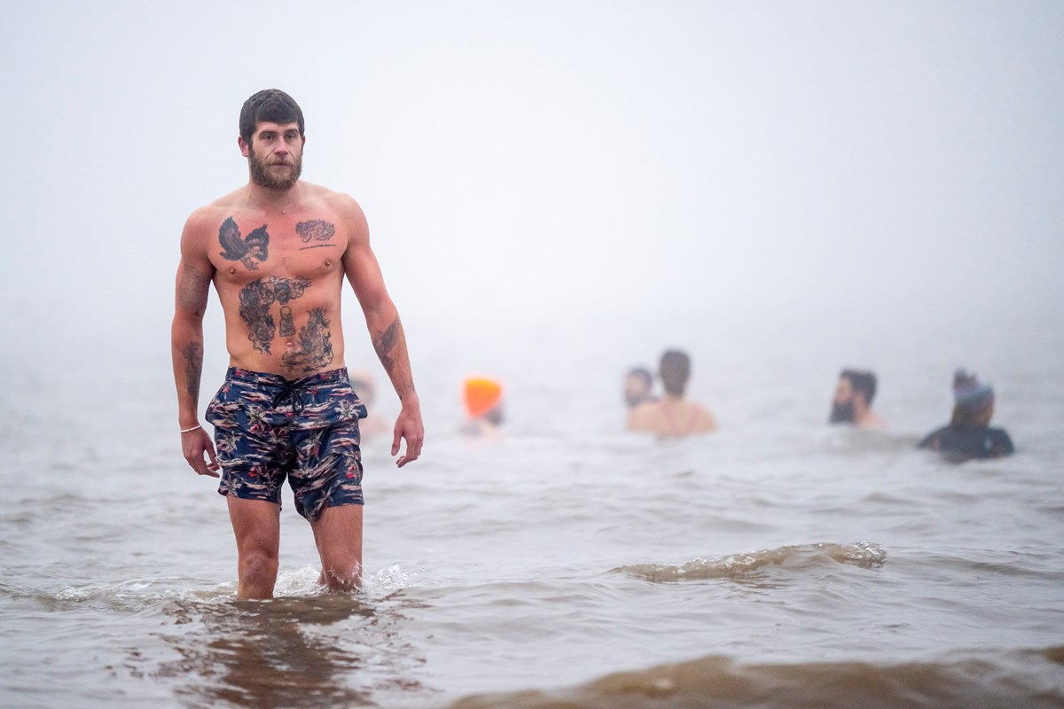 Dawnstalkers meet every day on Penarth beach for a sunrise sea swim, whatever the weather. Welsh Government hopes that applications for bathing water status being open to the public will help encourage more cold water swimming groups which has multiple benefits for people's physical and mental healt