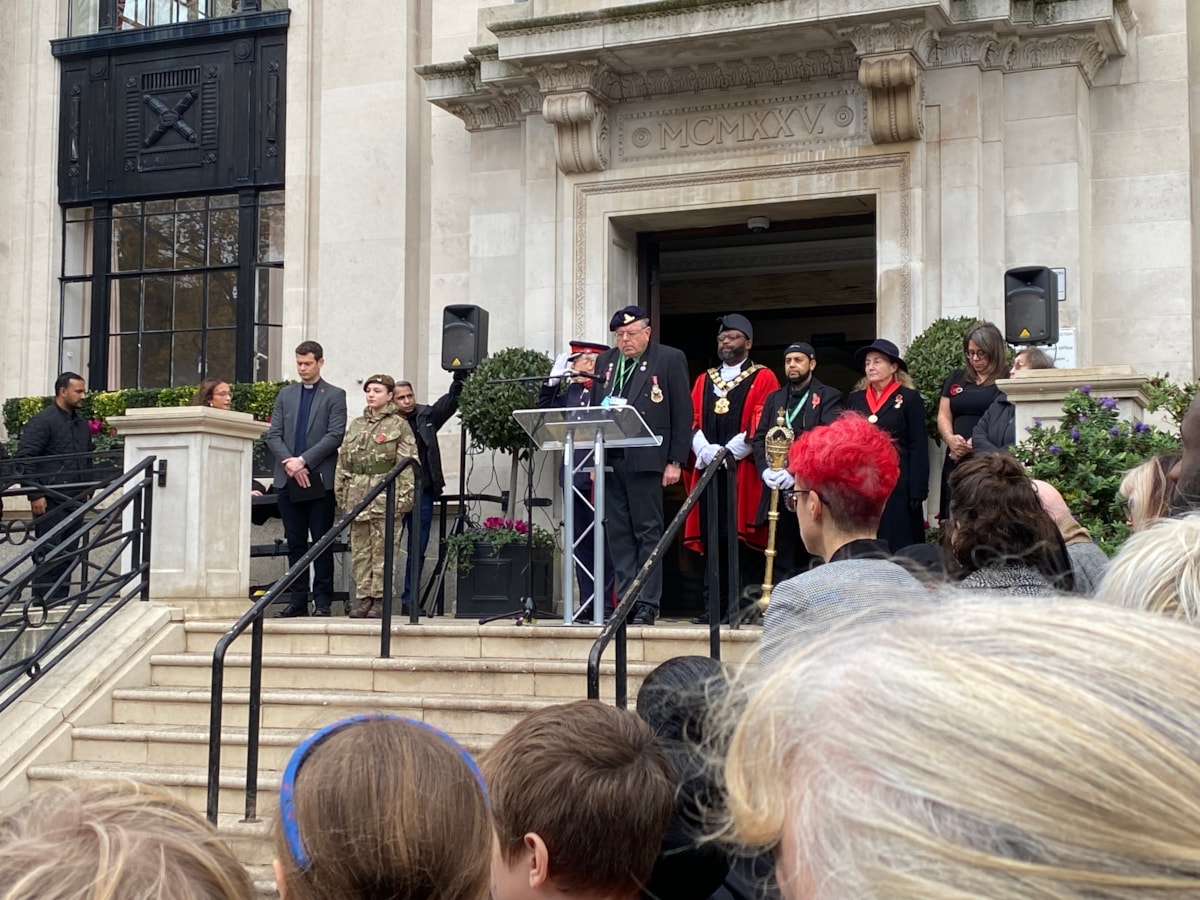 Armistice Day Service held on Tuesday 11 November outside Islington Town Hall