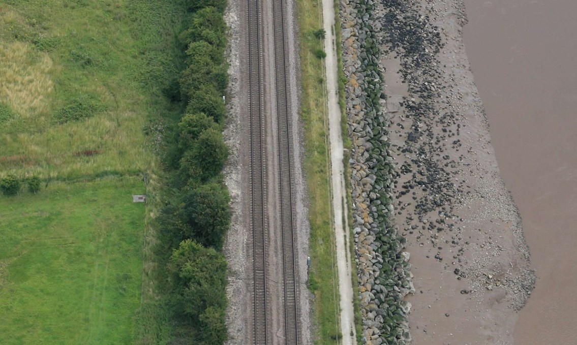 Footpath before improvements to the embankment