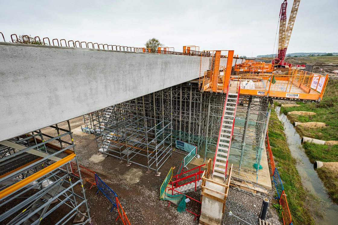 High Furlong Viaduct beams from the side Nov2023