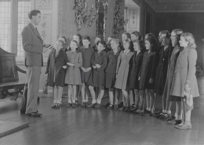Temple Newsam centernary: A school group is shwon around Temple Newsam House in the 1940s.