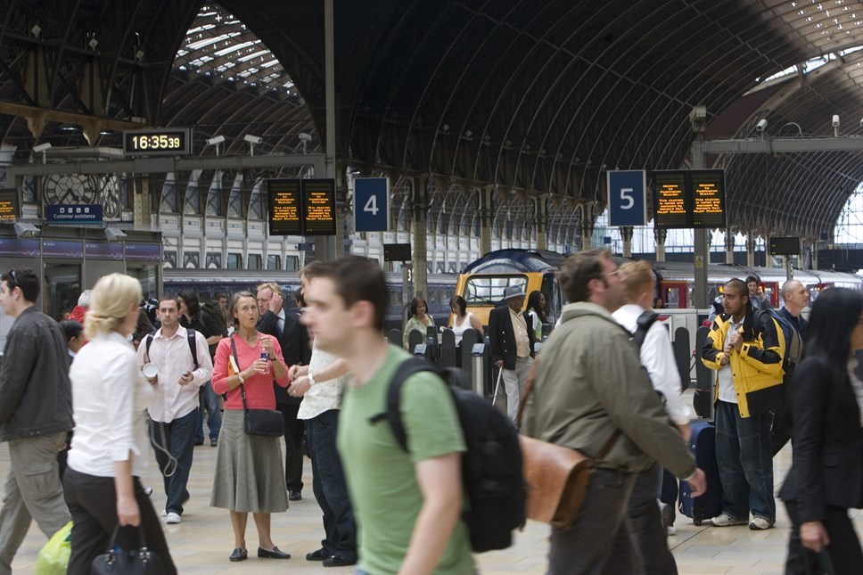 photo - Passengers at Paddington station
