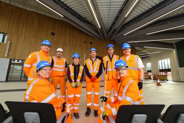 Jack Thompson and nana Elaine (front left) at Darlington (LNER/Network Rail)