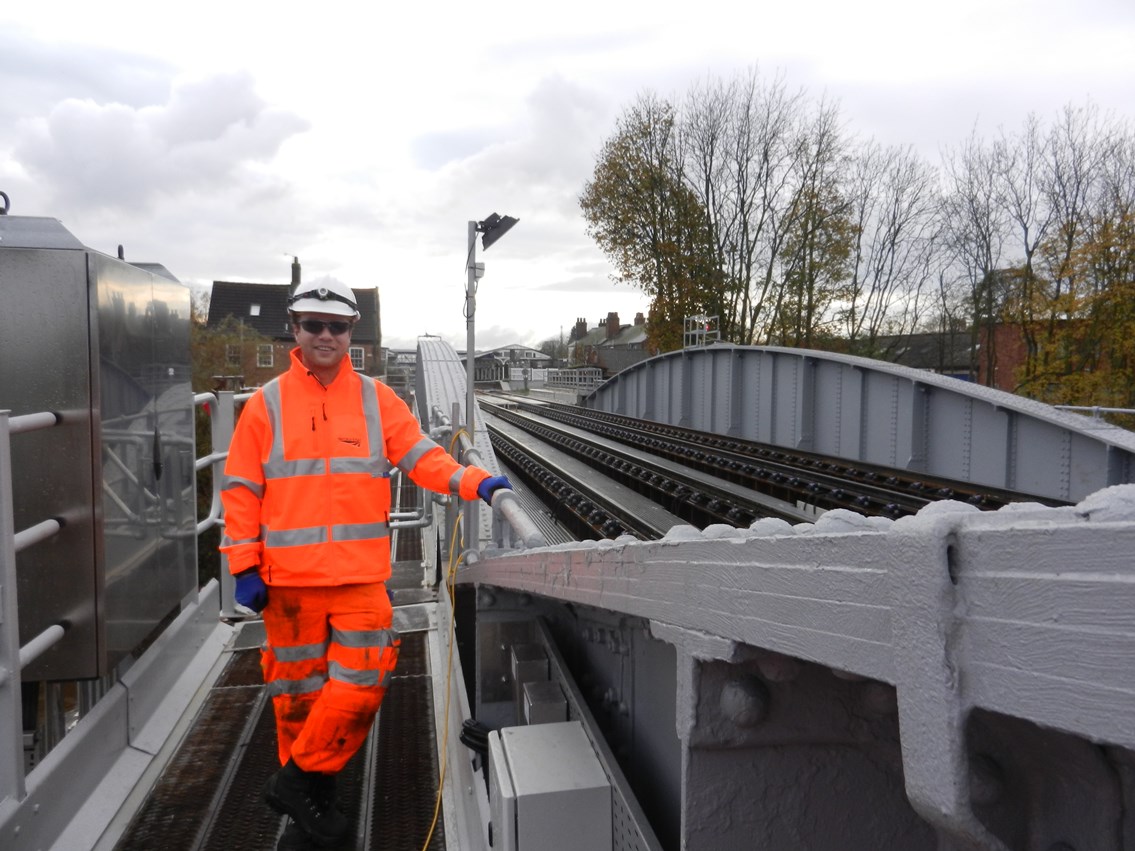 Peter Pick on Selby swing bridge