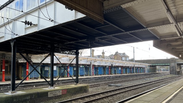 Work to the canopies at Lancaster station: Work to the canopies at Lancaster station
