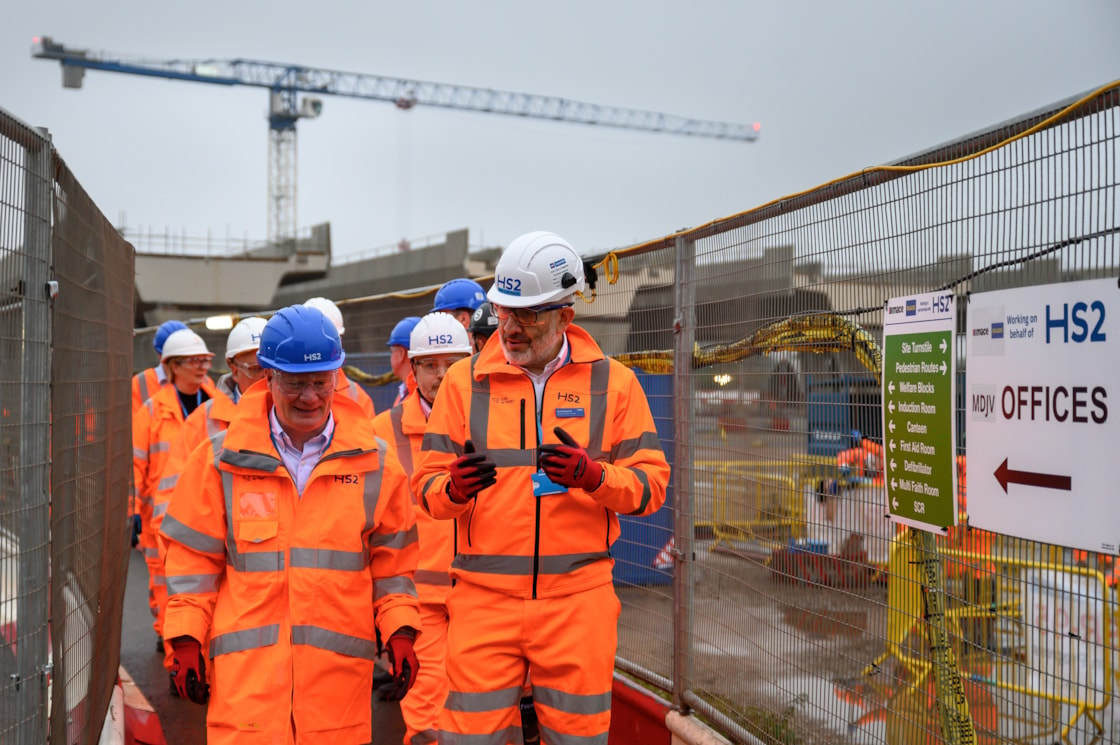 Richard Parker on site with HS2 Executive Director of Stations Huw Edwards