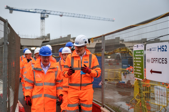 Richard Parker on site with HS2 Executive Director of Stations Huw Edwards