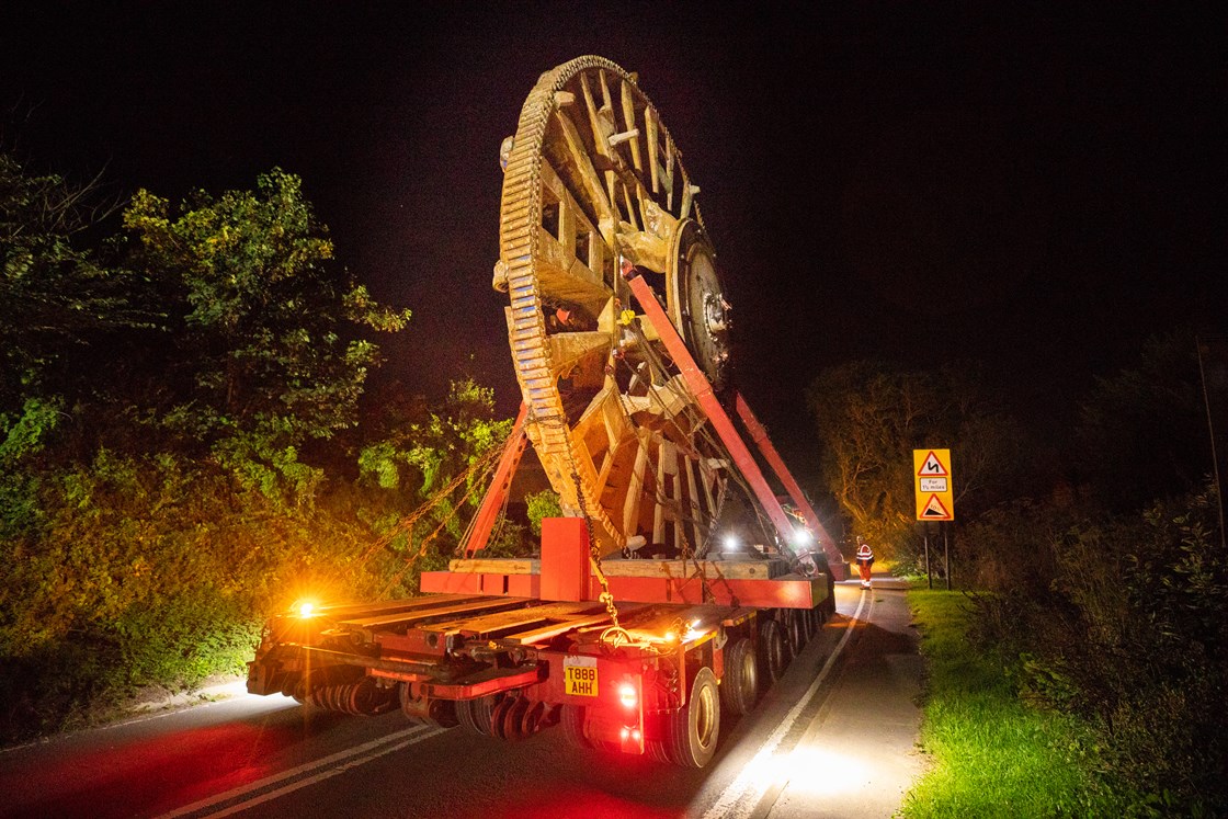 TBM cutterhead on its 2.5 mile journey