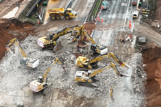 Armac excavators finishing the bridge demolition