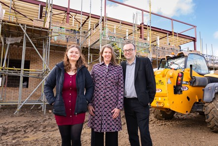Reading Lead Member for Housing Ellie Emberson (left) with Norcot ward councillors Debs Absolom (centre) and Graeme Hoskin at Dee Park's new community centre