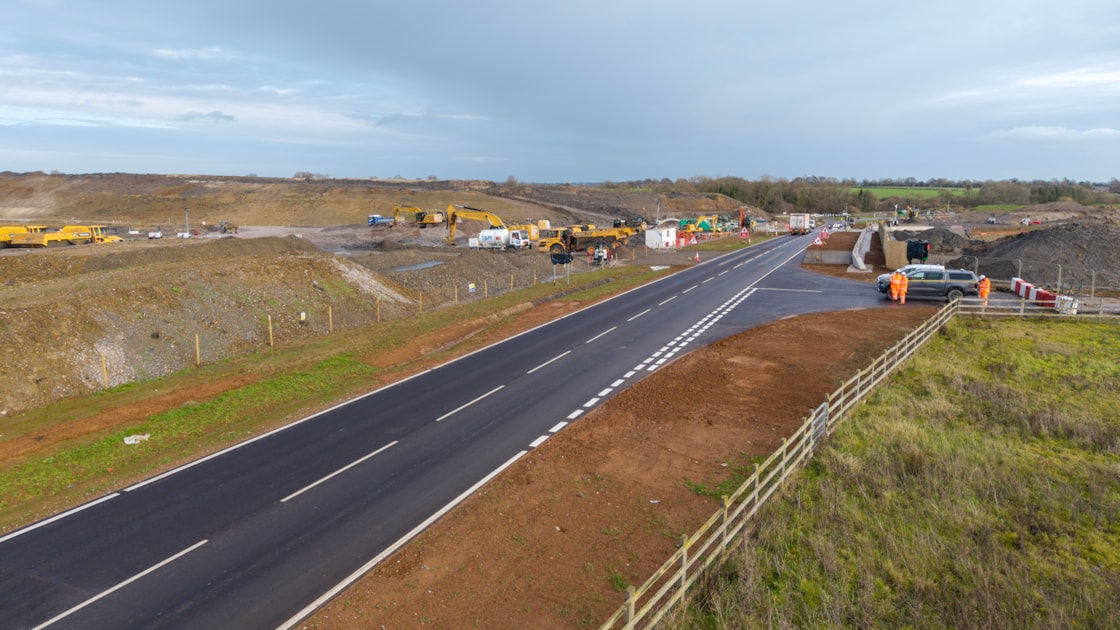 The realigned B4525 near Greatworth