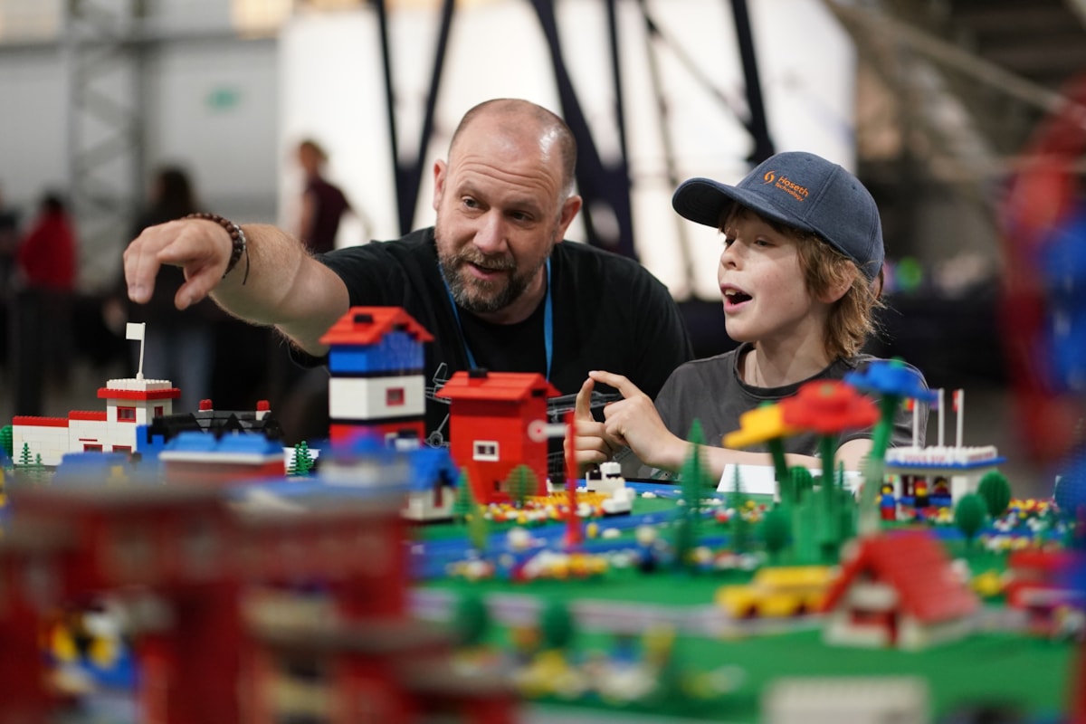 Families enjoy Awesome Bricks at the National Museum of Flight. Photo (c) Stewart Attwood (3)