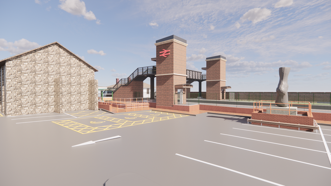 Artist's impression of Flint station footbridge