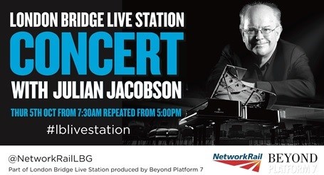 London Bridge turns concert hall as top classical pianist plays for passengers: Julian Jacobson Poster