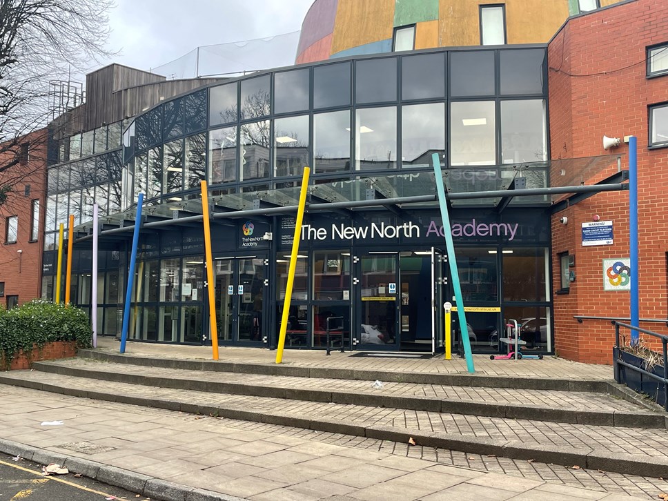 A picture of the outside of New North Academy, which could become a