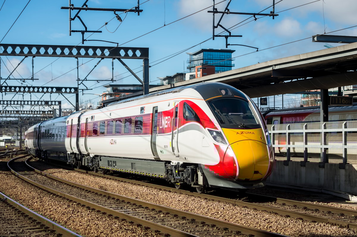 An LNER Azuma at Leeds station, LNER