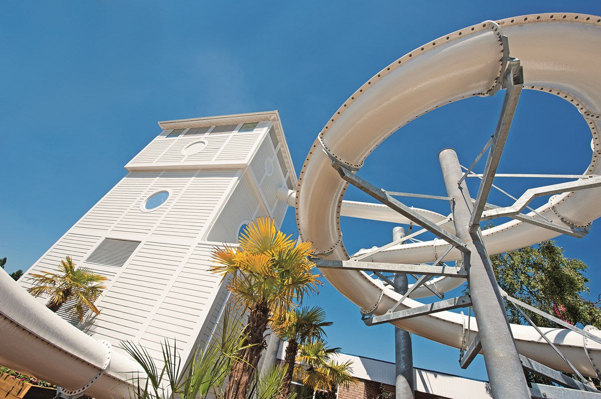 Outdoor Pool Flume at Rockley Park