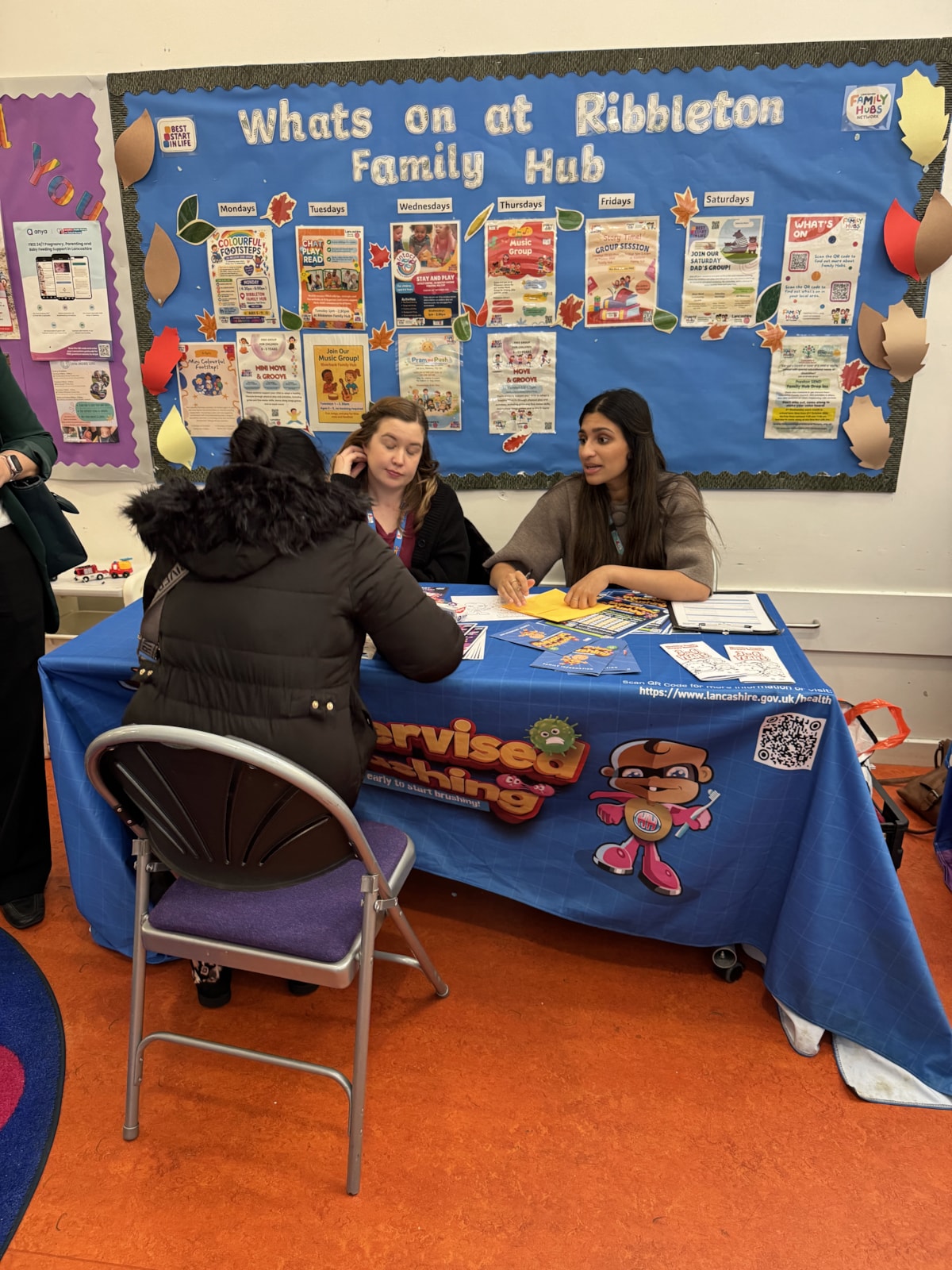 Beth Postlethwaite (left) and Aaliah Master (right), from the Oral Health Team  at the one stop shop