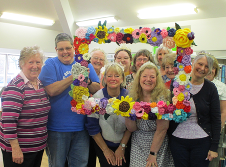 The local knitting group at Freckleton Library have knitted a special frame for the Coronation
