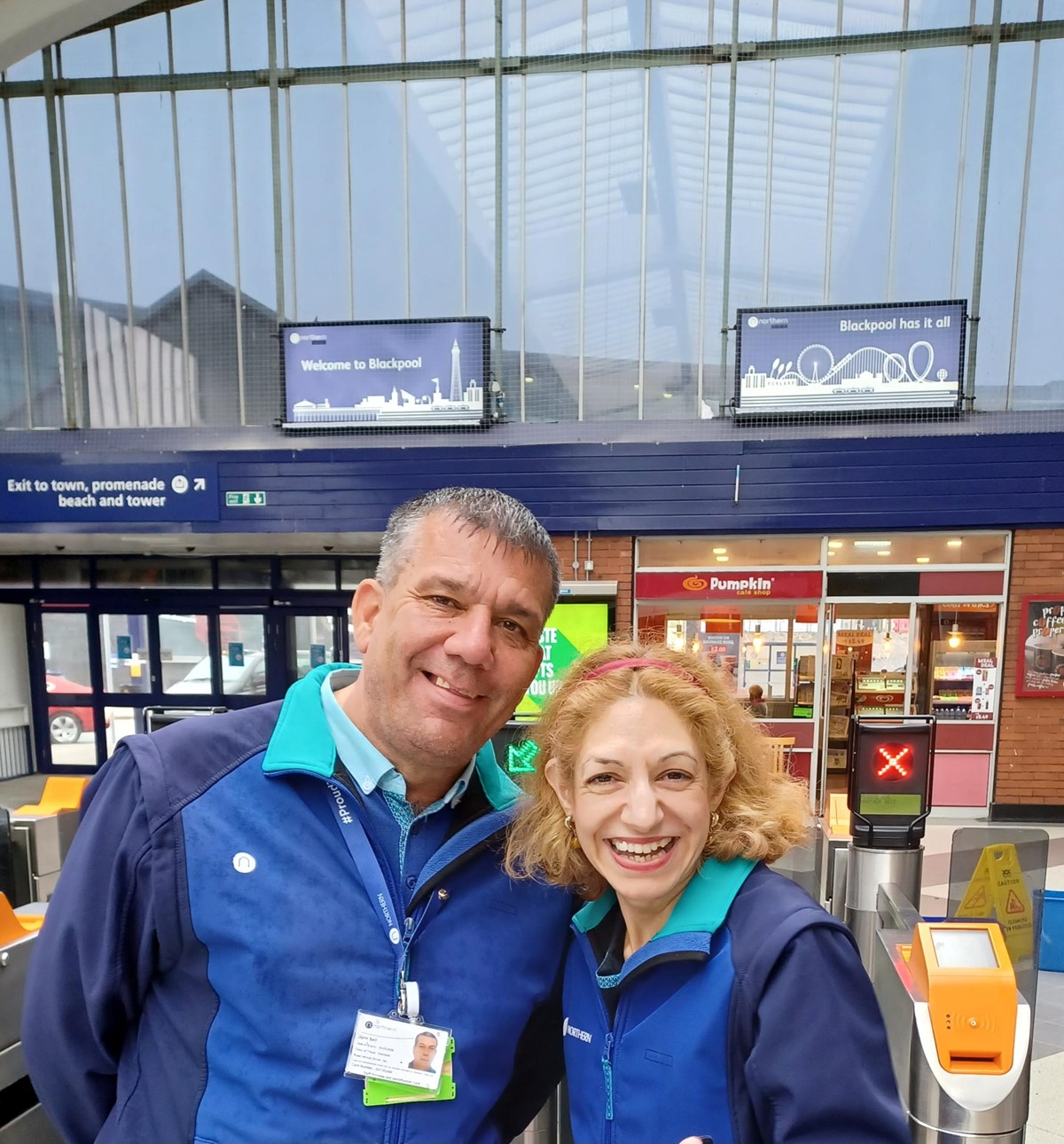 Image shows Northern colleagues at Blackpool North station