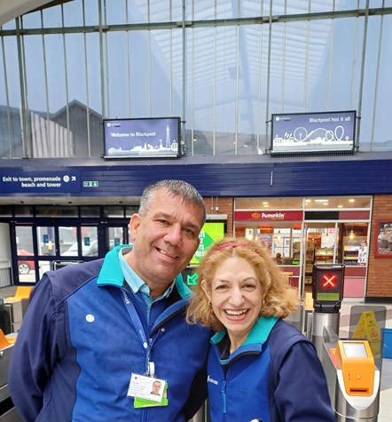 Image shows Northern colleagues at Blackpool North station