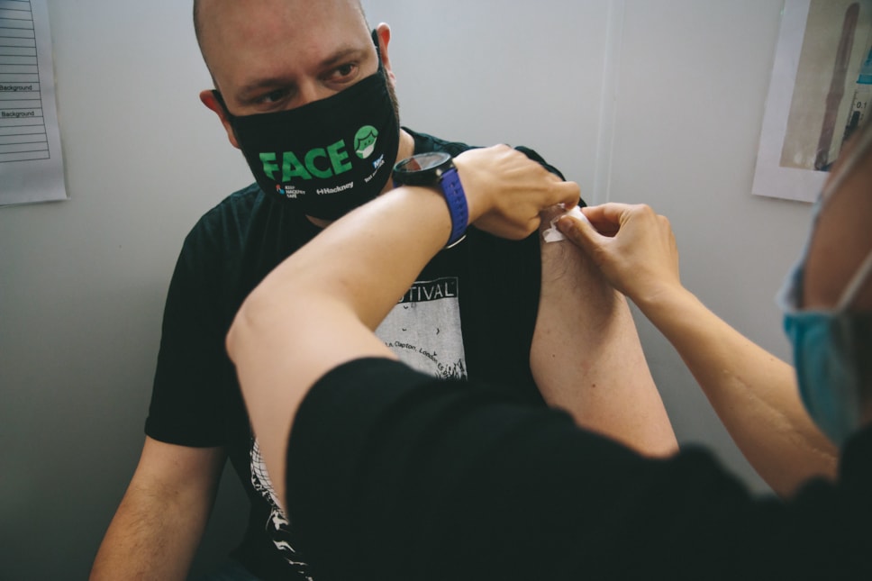 Mayor Glanville gets the second dose of his Covid-19 vaccine
