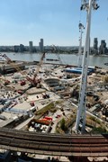 TfL image  - Aerial view of Newham worksite