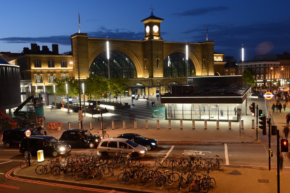 London Kings Cross station at night