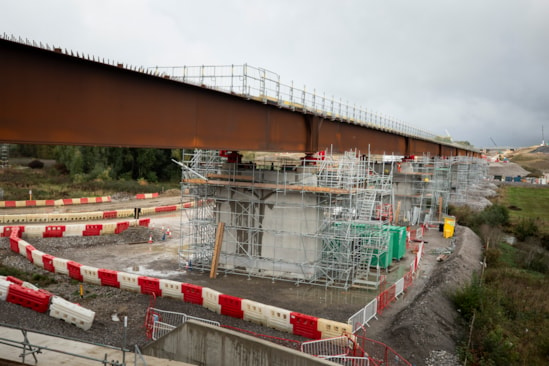 View along the length of the Westbury viaduct deck Oct 2024