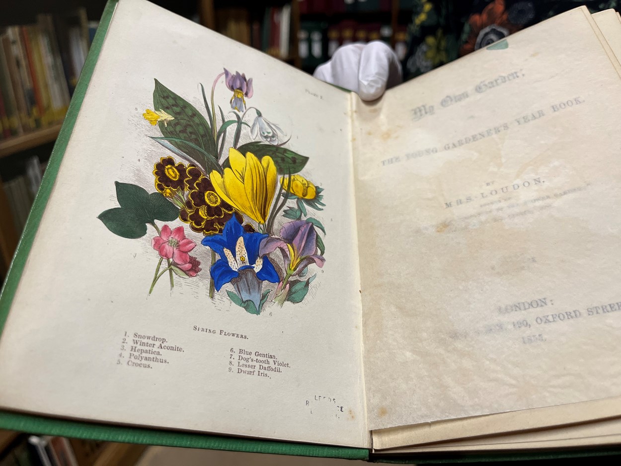 Leeds Central Library's poisonous book: Leeds Central Library's copy of My Own Garden: The Young Gardener’s Yearbook. Published back in 1855, it has been safely tucked away behind the scenes at Leeds Central Library, well away from visitors.
Recent research carried out by experts at the library revealed that the seemingly unassuming book most likely owes its vivid, emerald, green colour to a dye containing quantities of arsenic, which can be lethal when ingested.